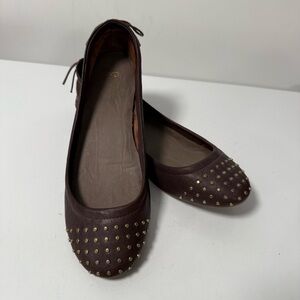 GAP Brown Studded Tie Back Ballet Style Flats